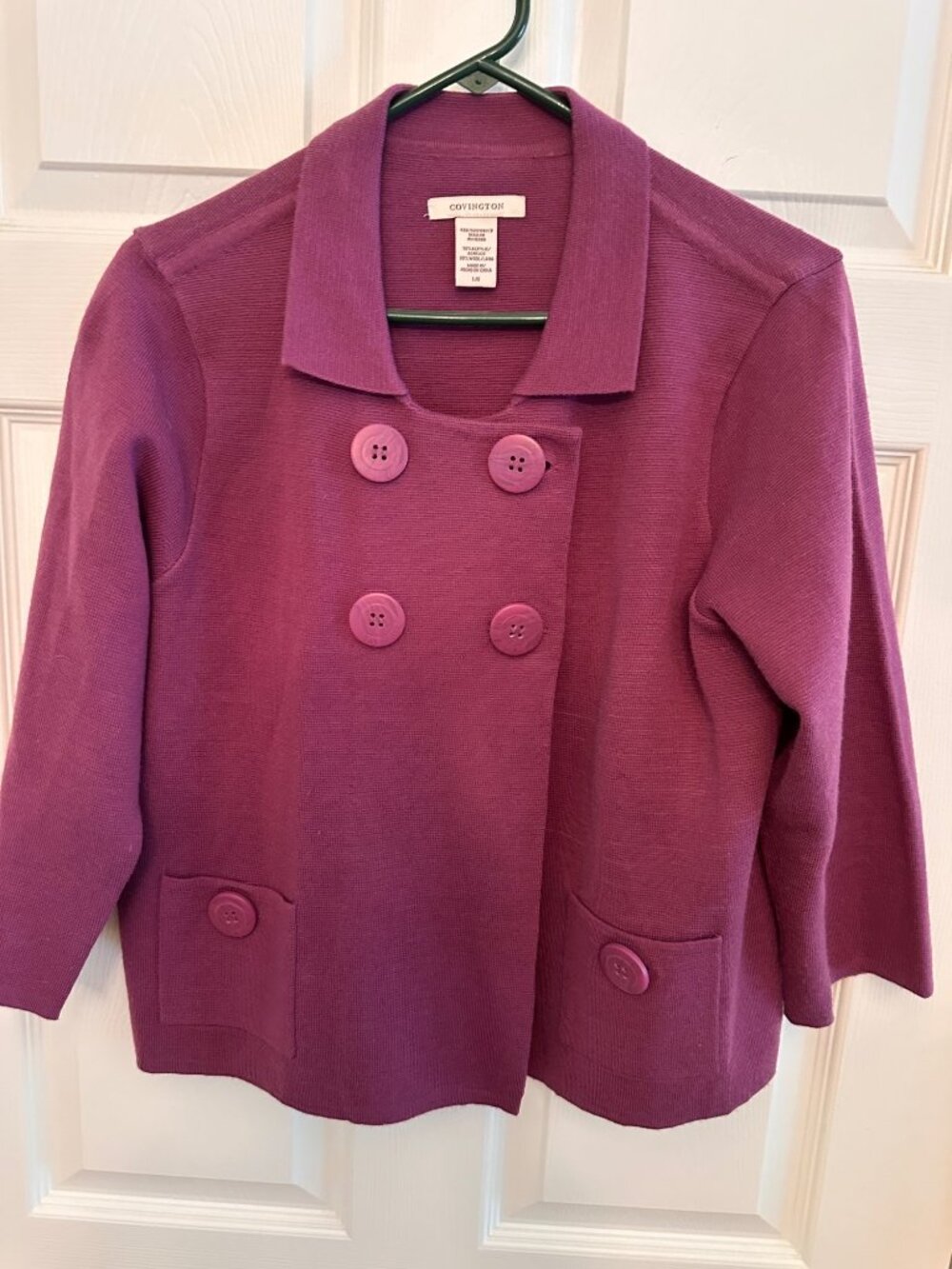 Covington purple sweater shirt jacket size large